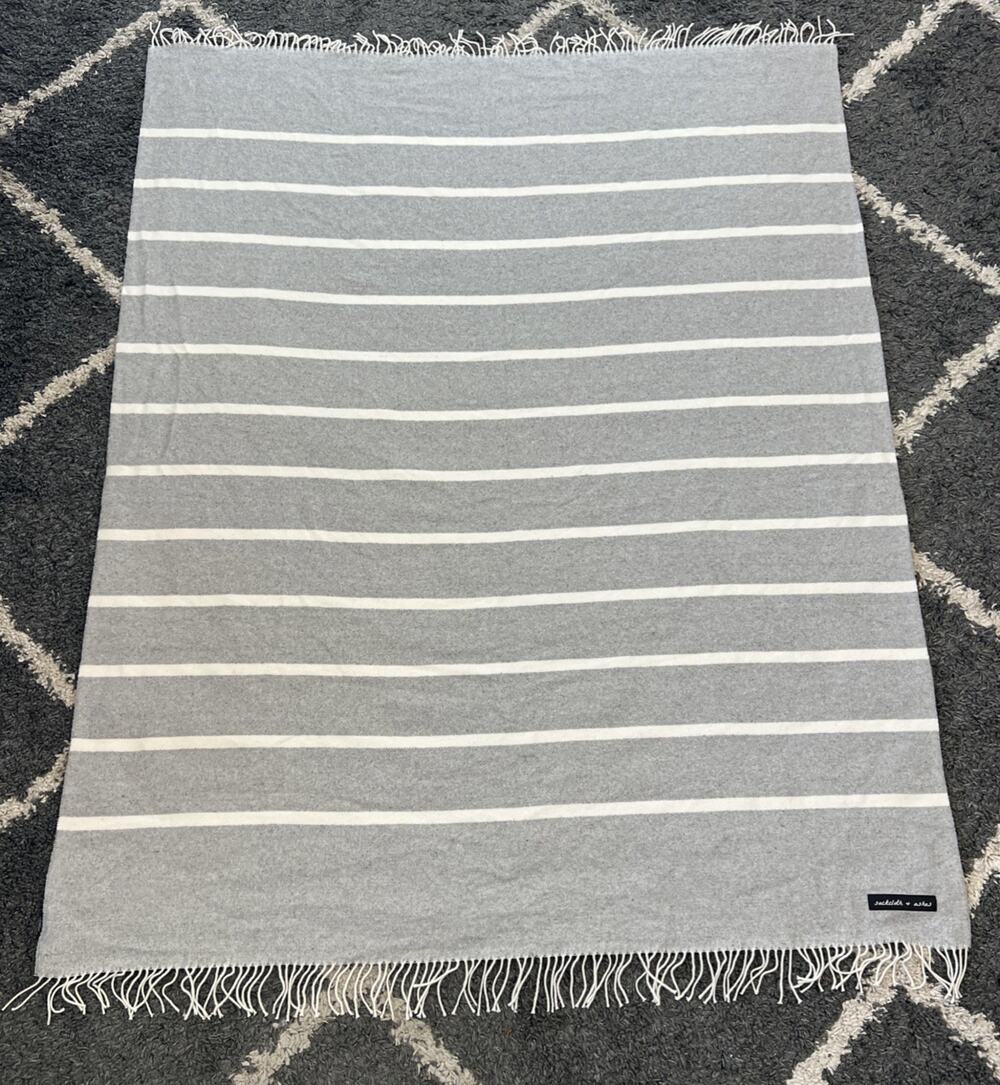 Sackcloth & Ashes Blanket Essentials Vista Grey Cotton Blend Italian Made